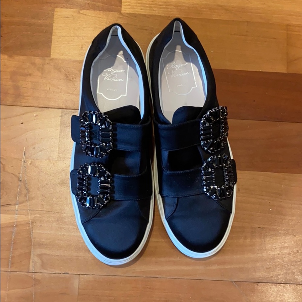 Roger Vivier satin sneakers with crystals